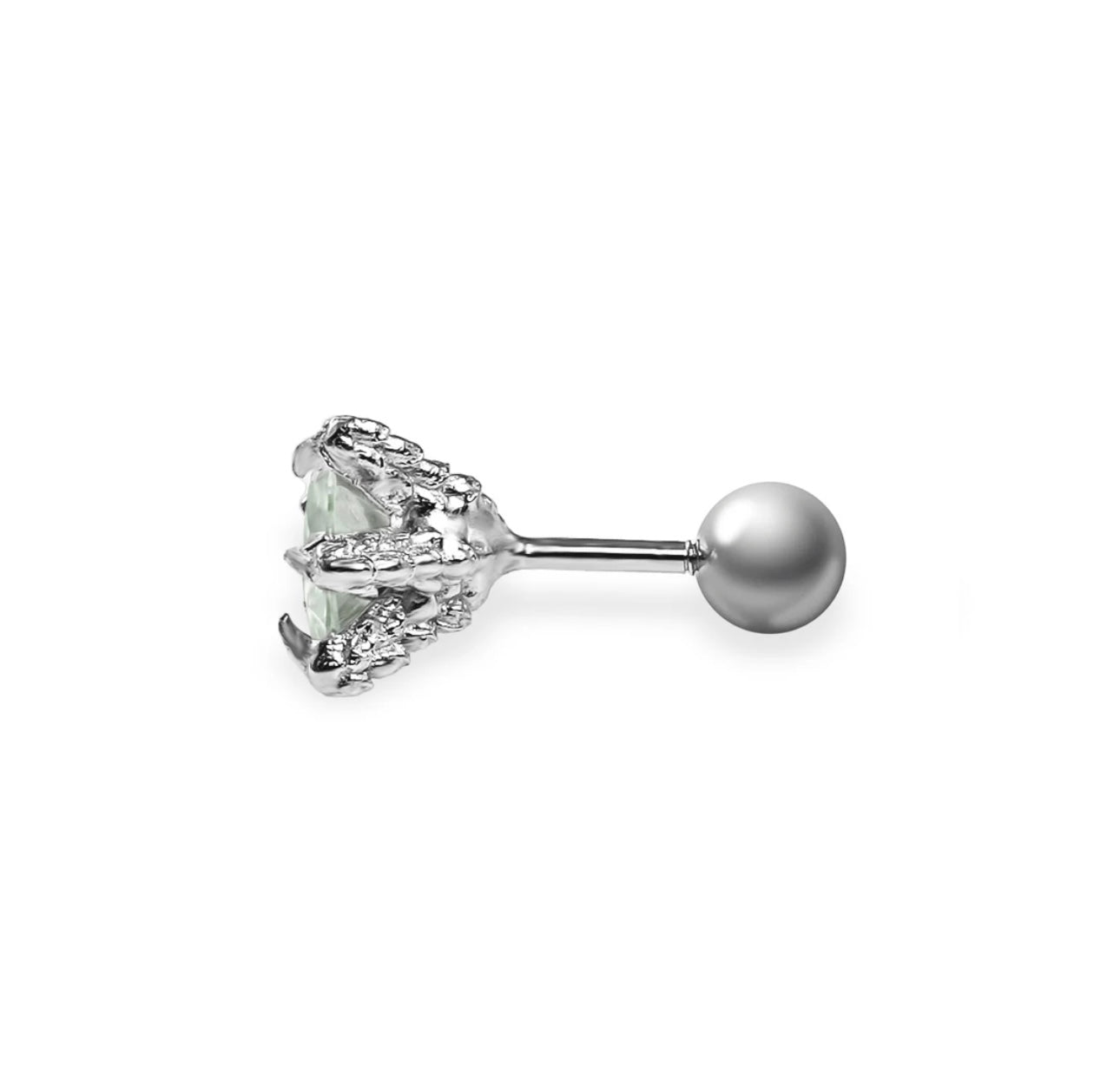 Lotuskiss Dragon Claw Light Green Moissanite Solid 925 Silver Five-Claw Screw Light Luxury Stud Earrings