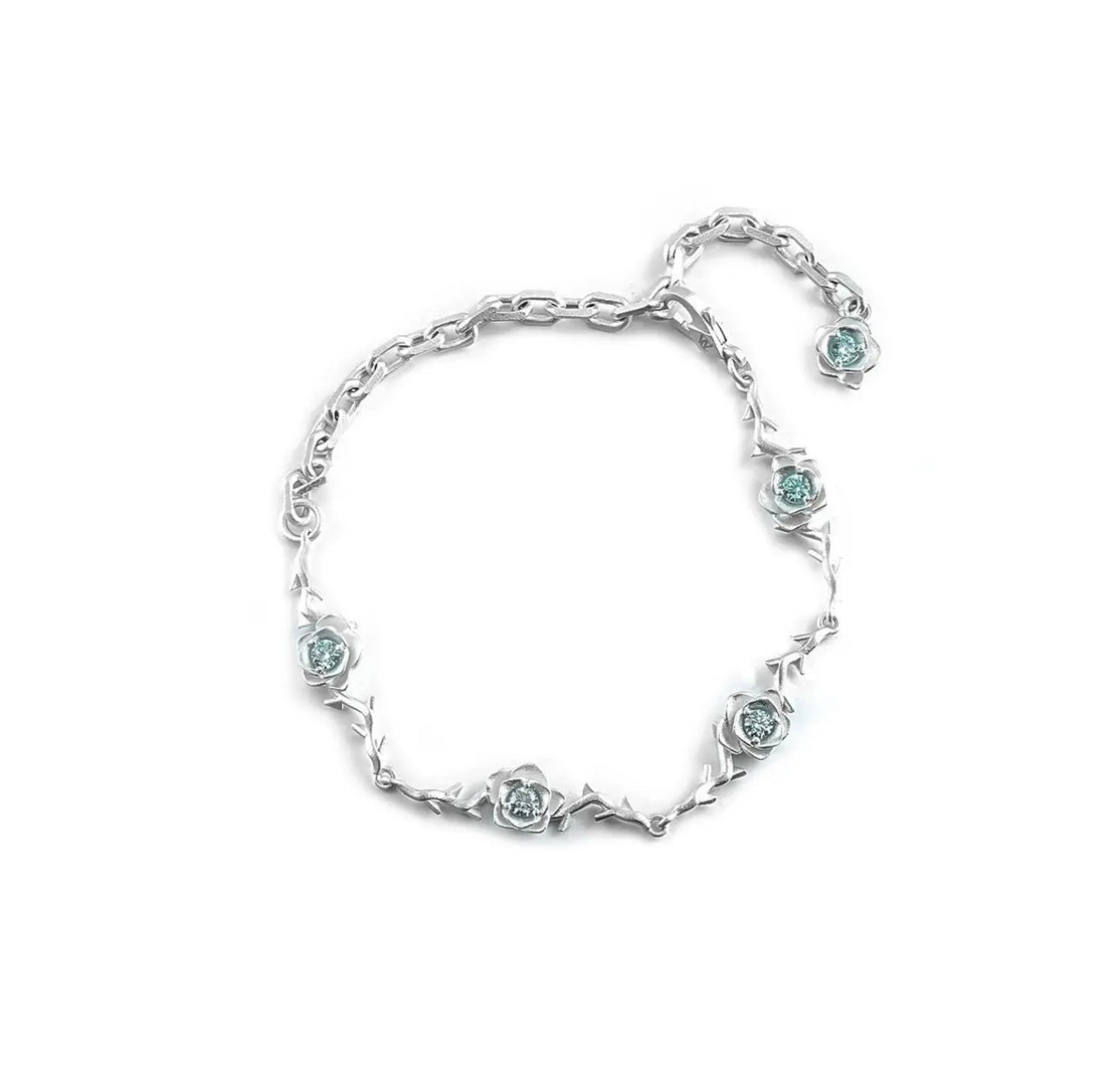 Lotuskiss Moissanite Thorny Rose Handmade Couple Bracelet Versatile Trendy Original Design