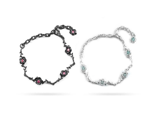 Lotuskiss Moissanite Thorny Rose Handmade Couple Bracelet Versatile Trendy Original Design