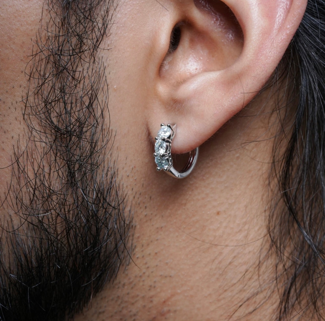 LotusKiss Moissanite Non-Pierced Maldives Blue  Adjustable Earrings