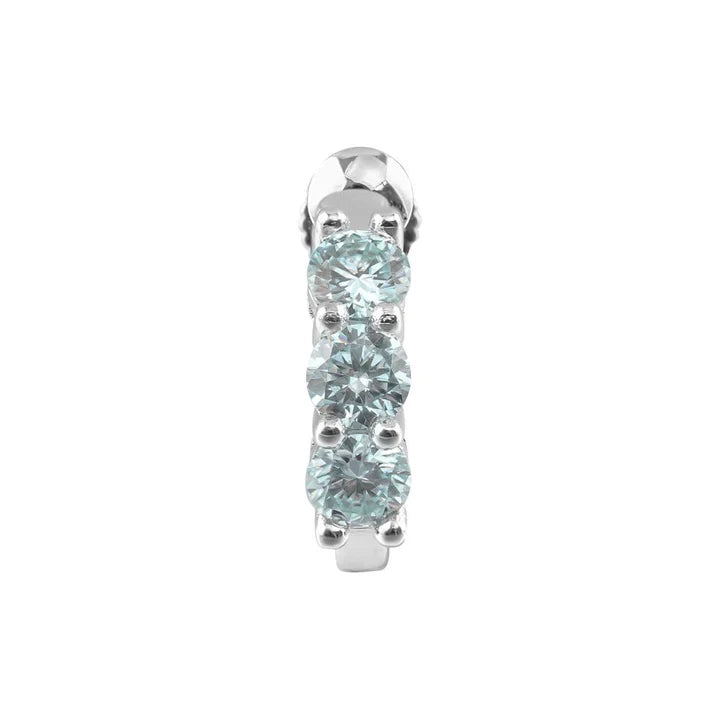 LotusKiss Moissanite Non-Pierced Maldives Blue  Adjustable Earrings